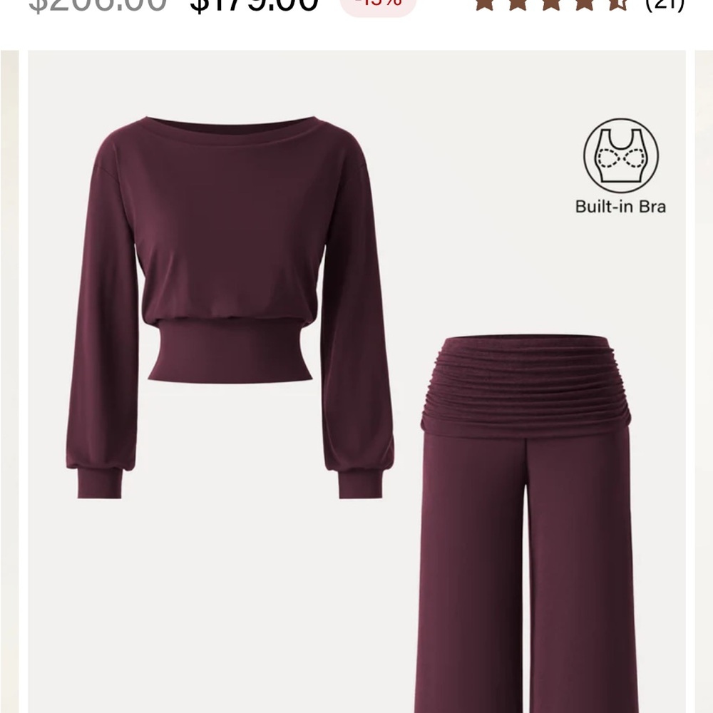 Wide Leg Lounge Set with Built-in Bra